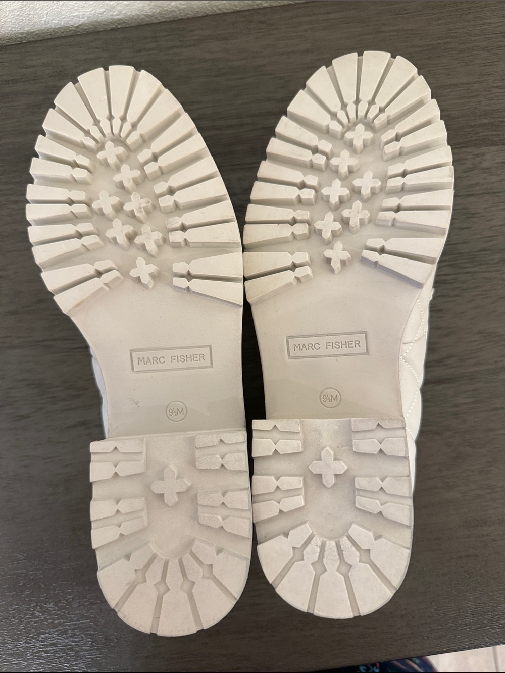 Marc Fisher NWT Cream Quilted Lug Sole Platform Penny Loafers Shoes 9.5M - Picture 9 of 13